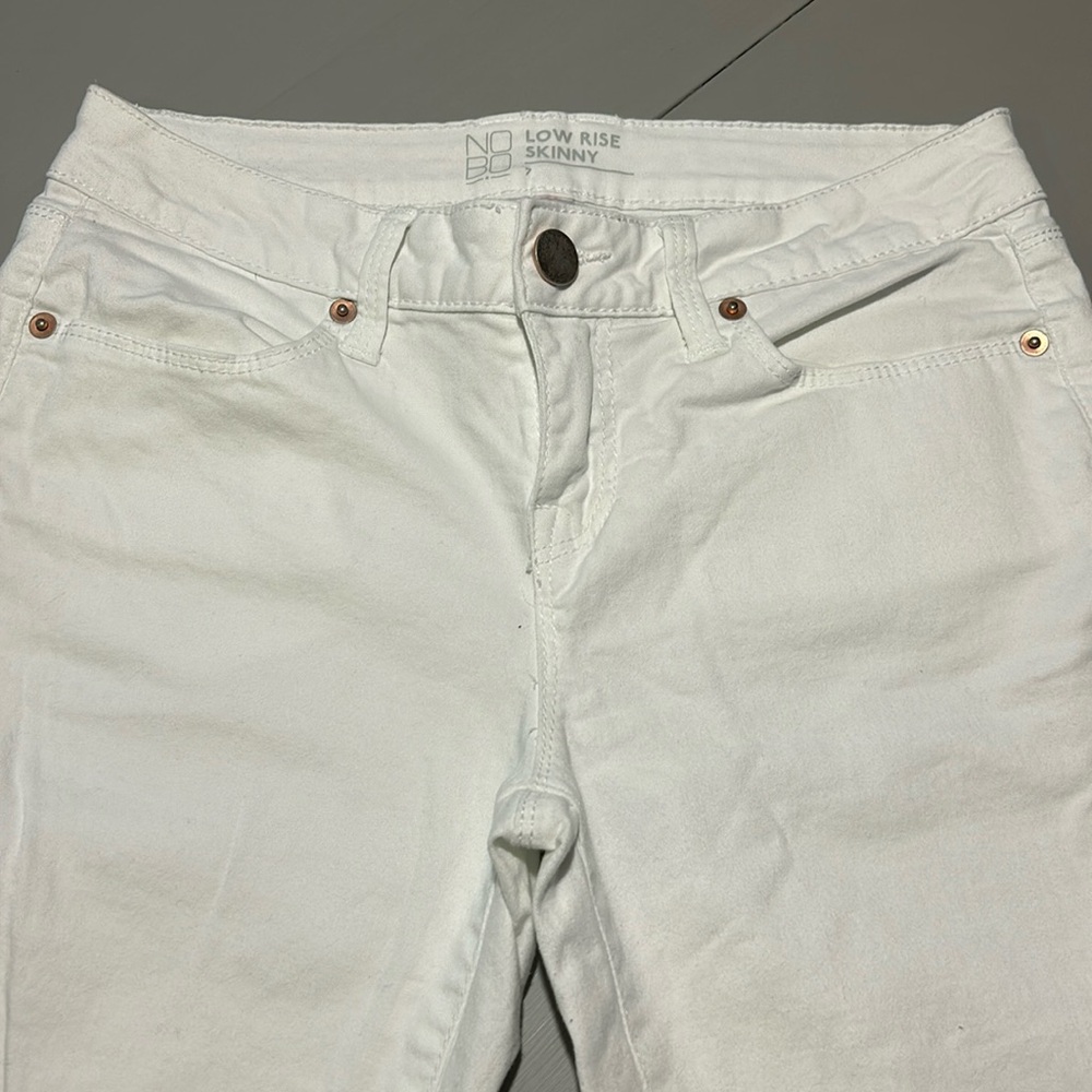No Bo Low Rise Skinny Women’s White Pants Size 7